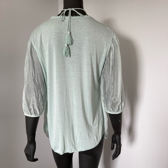 🪽 60% Silk Floral Lace Tunic Top - Made in Italy - Size XL - Picture 5 of 8